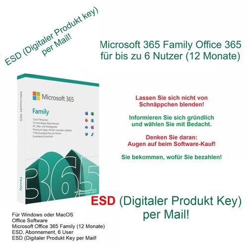 Microsoft 365 family nutzer - 365,